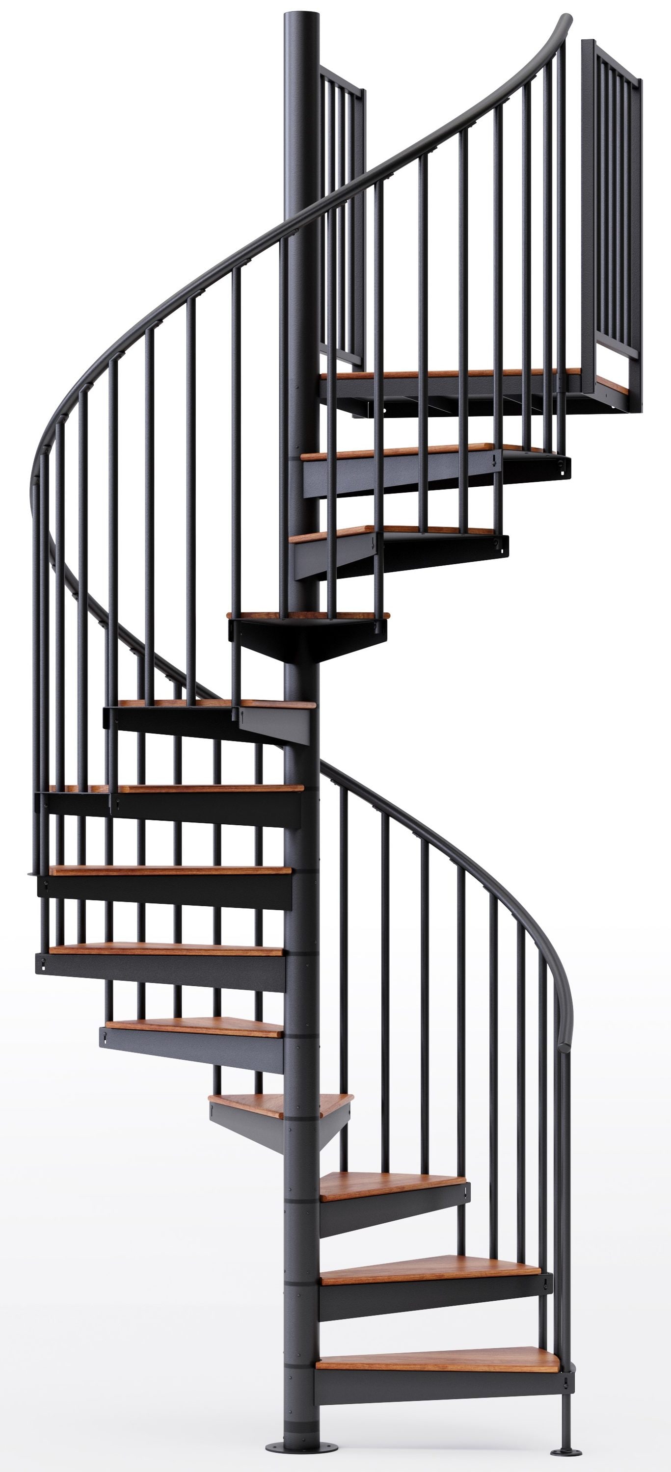Mylen Stairs EP60B10B104 Condor 60-in x 8.75-ft 2 Platform Rails Black Spiral Staircase Kit , Fits Height: 93.5-in to 104.5-in (10 treads) ( 10 Treads )