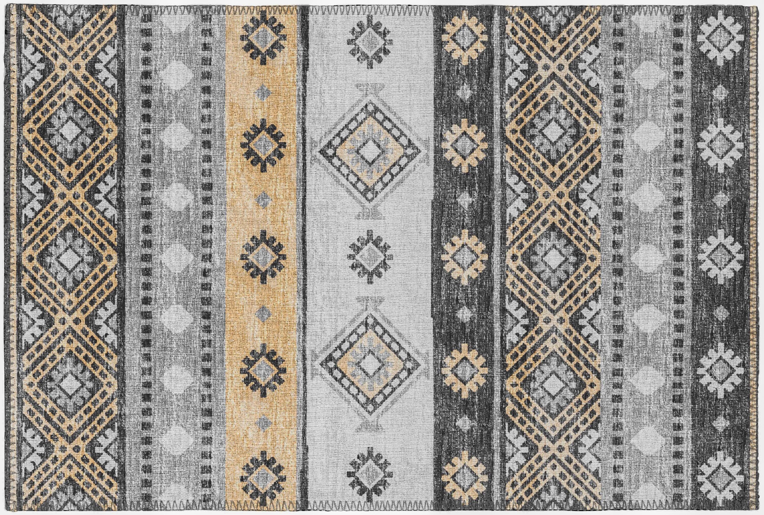 Addison Rugs AYU42GR20X30 Yuma 2 x 3 (ft) Chenille Gray Rectangular Indoor/Outdoor Geometric Southwestern Machine washable Throw rug