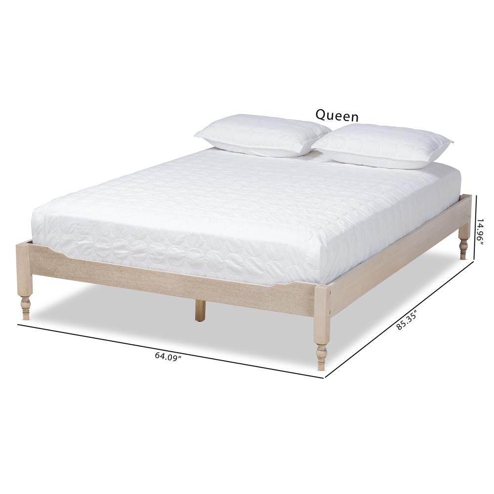 Baxton Studio Laure Antique White King Wood Platform Bed in the