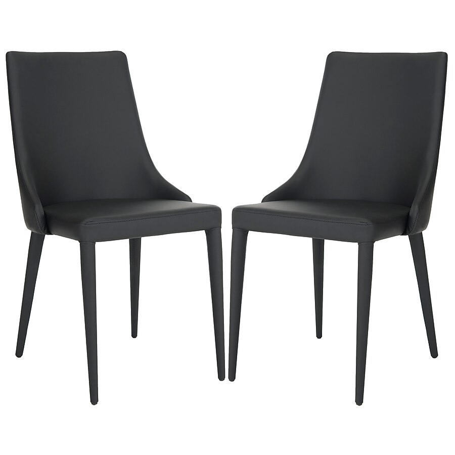 Safavieh Set of 2 Summerset Contemporary Faux Leather Upholstered Side Chair (Metal Frame) Safavieh Set of 2 Summerset Contemporary Faux Leather Upholstered Side Chair (Metal Frame)