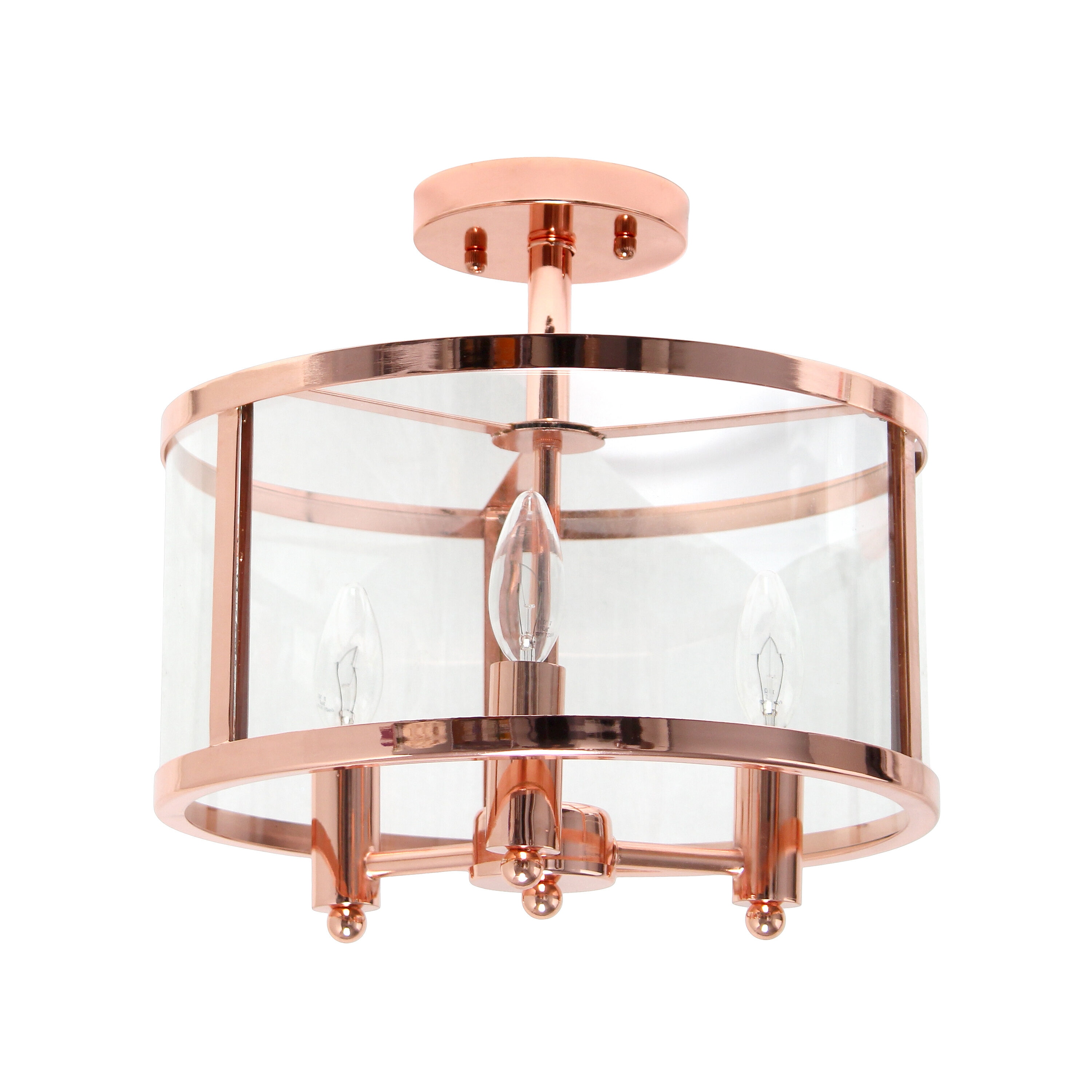 Lalia Home Copper Flush Mount Lighting At Lowes Com   61155409 