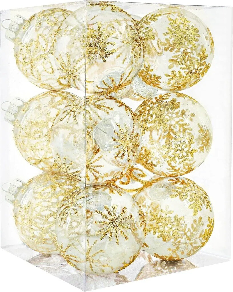 Joyfy 30877 3.7-Inches Snowflake 12 -Pack Christmas Decor