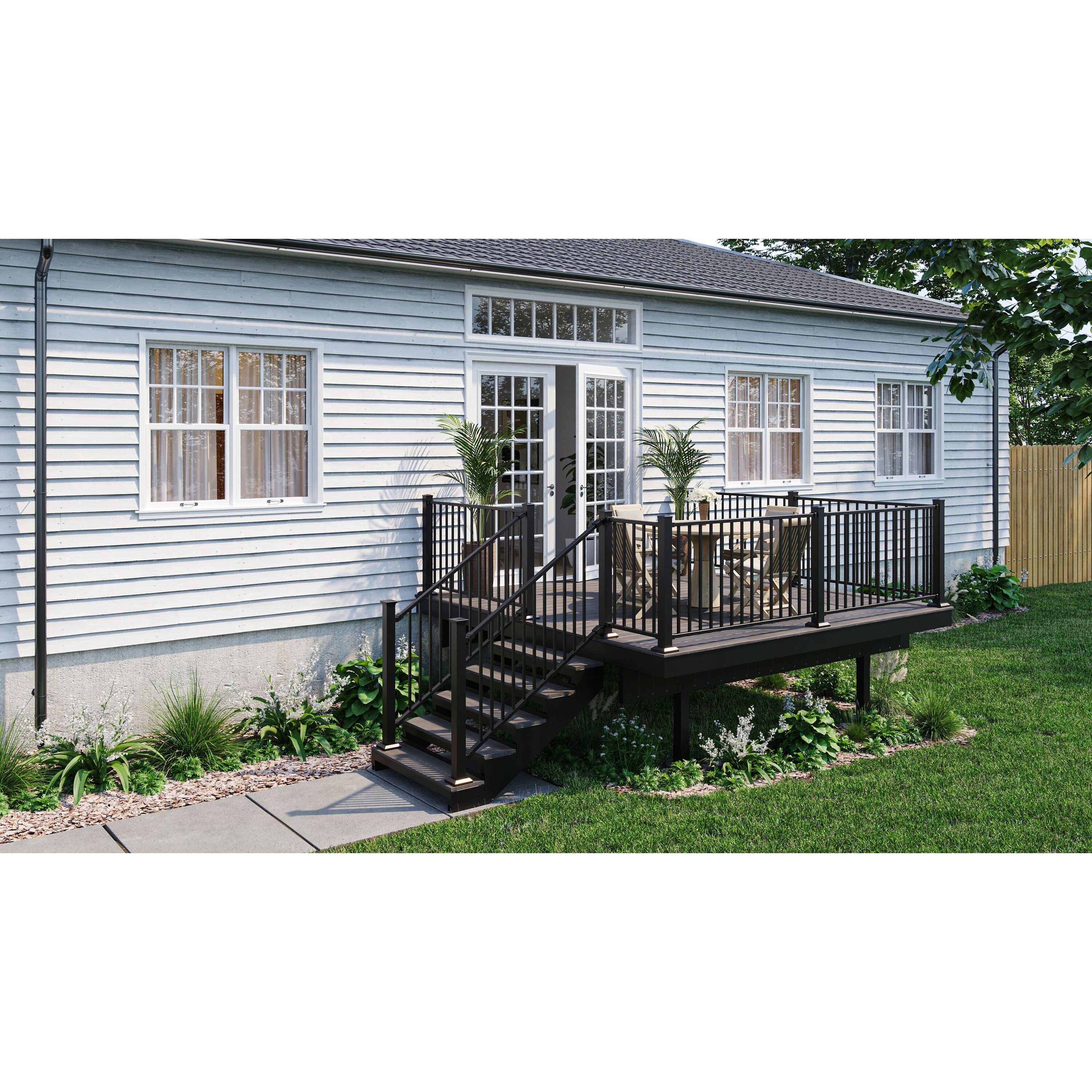 Fortress Building Products 12 X 12 Freestanding Alaskan Driftwood Grey Deck Kit In The Decking 