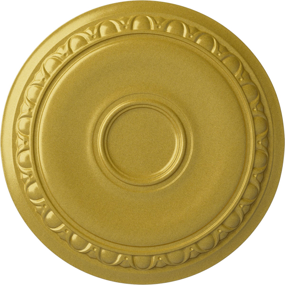 Ekena Millwork CM24CARGS Caputo 24.25-in W x 24.25-in L Painted Rich Gold Polyurethane Whole Ceiling Medallion