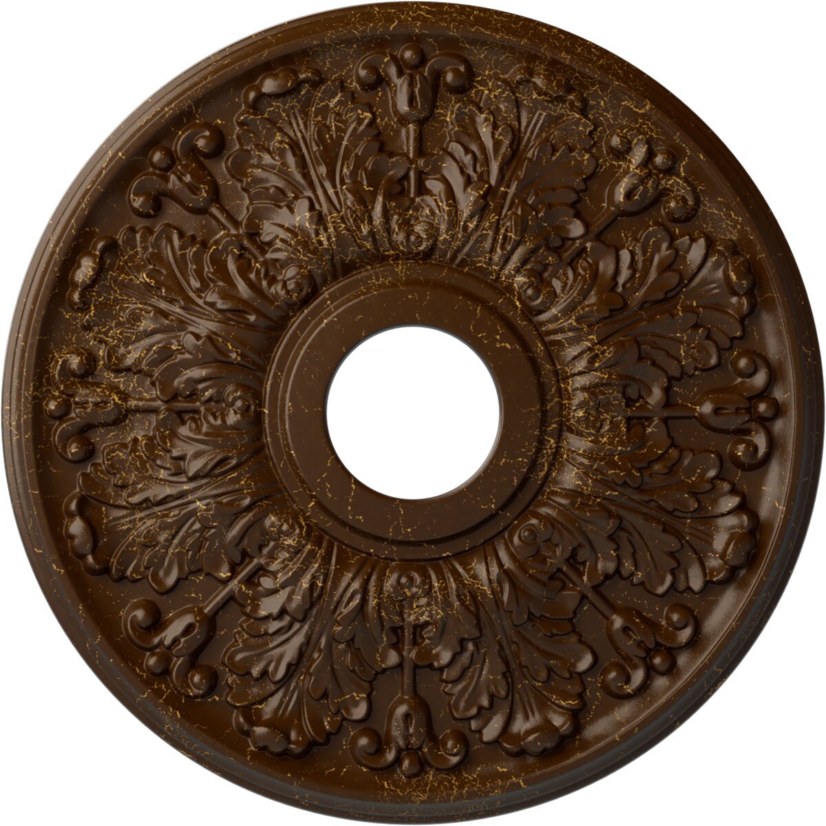 Ekena Millwork CM16APRBC Apollo 16.5-in W x 16.5-in L Painted Root Beer Crackle Polyurethane Whole Ceiling Medallion