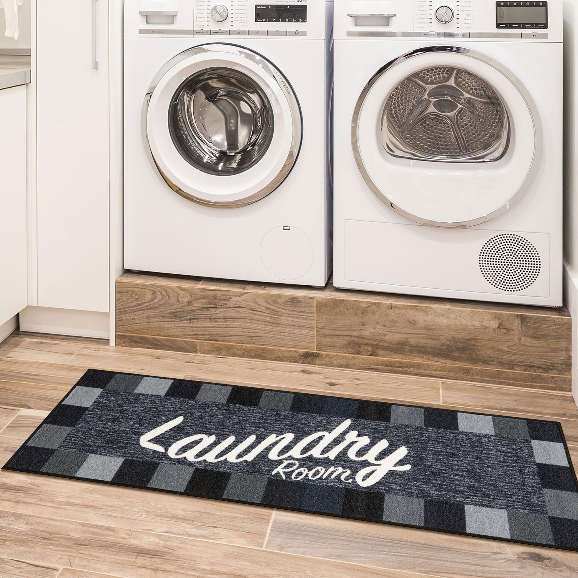 Ottomanson WTN6023-20X59 Washtown 2 x 5 (ft) Loomed Nylon Black Rectangular Indoor Border Mid-Century Modern Runner rug