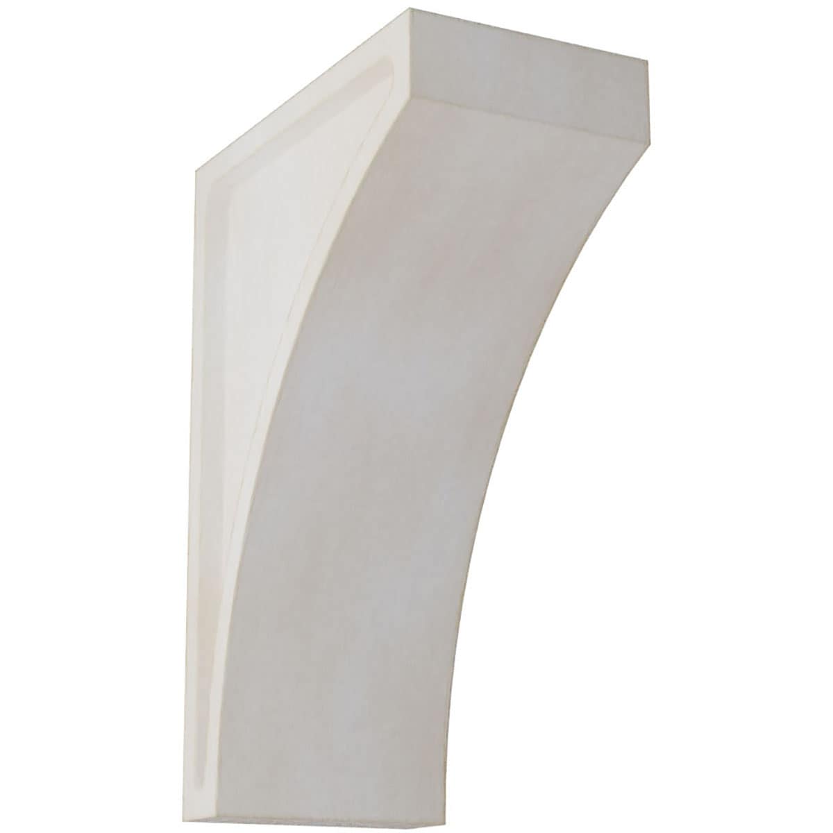Ekena Millwork CORWD03X05X08LWWH 3-in x 5.5-in x 8-in Vintage Decor Finished Rubberwood White Wood Paintable/Stainable Corbel
