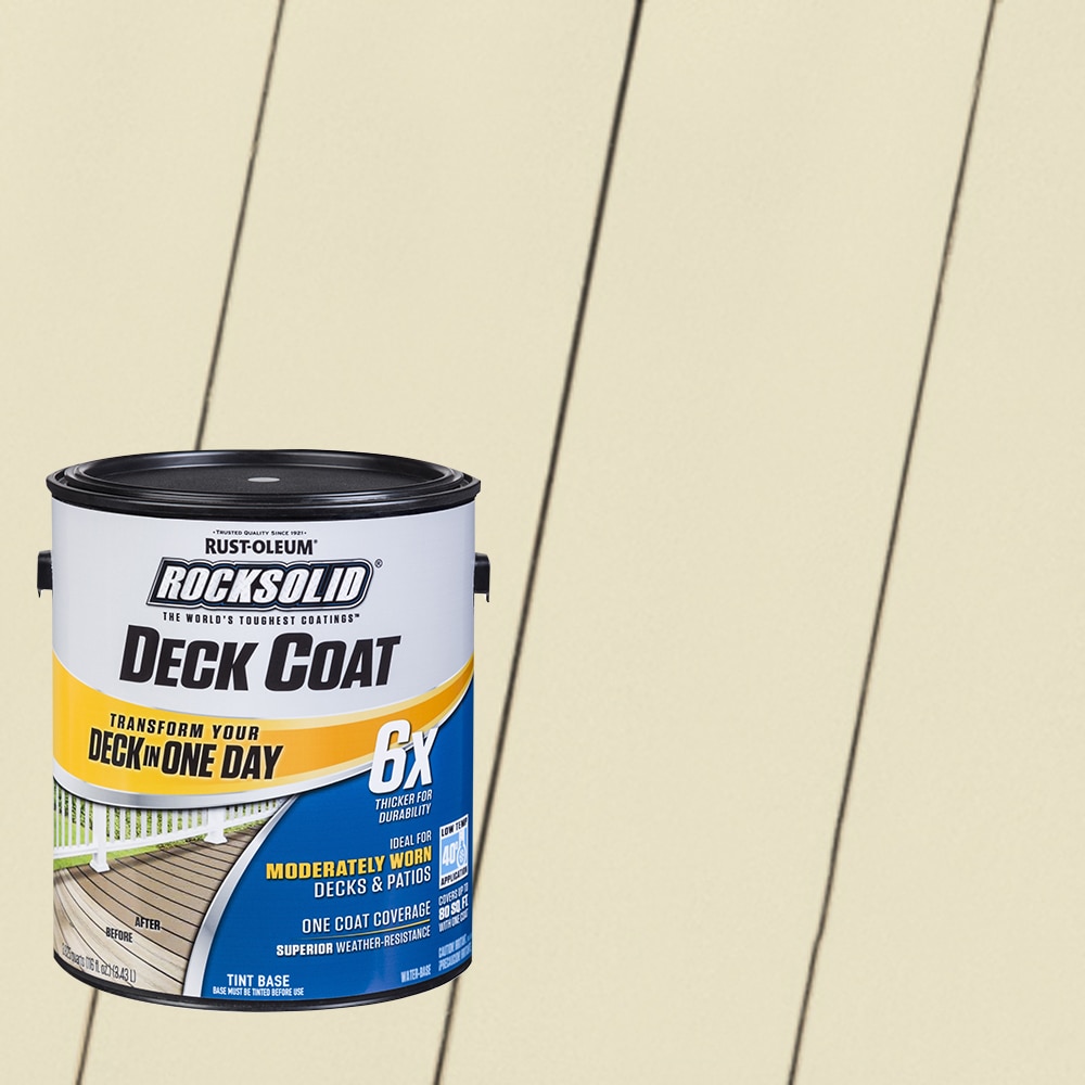 Rust-Oleum 319660T RockSolid 6X Deck Coat Pre-Tinted Sailcloth Solid Exterior Wood Stain and Sealer in One ( 1-gallon )