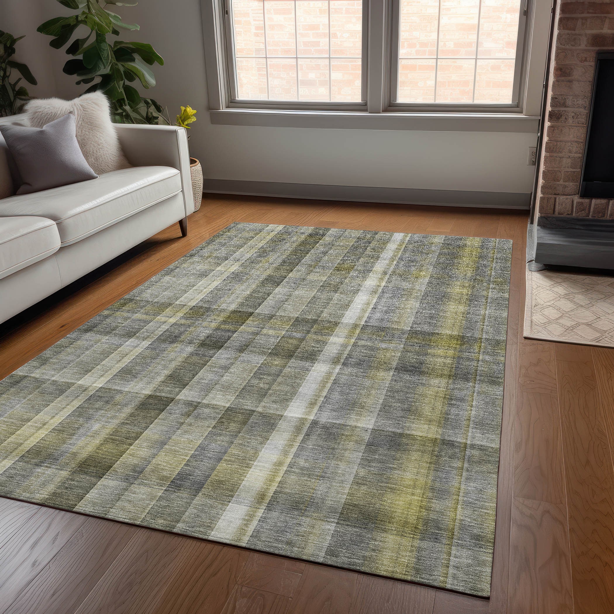 Addison Rugs ACN534GY5X8 Chantille 5 x 7 (ft) Polyester Gray Rectangular Indoor/Outdoor Abstract Machine washable Area rug