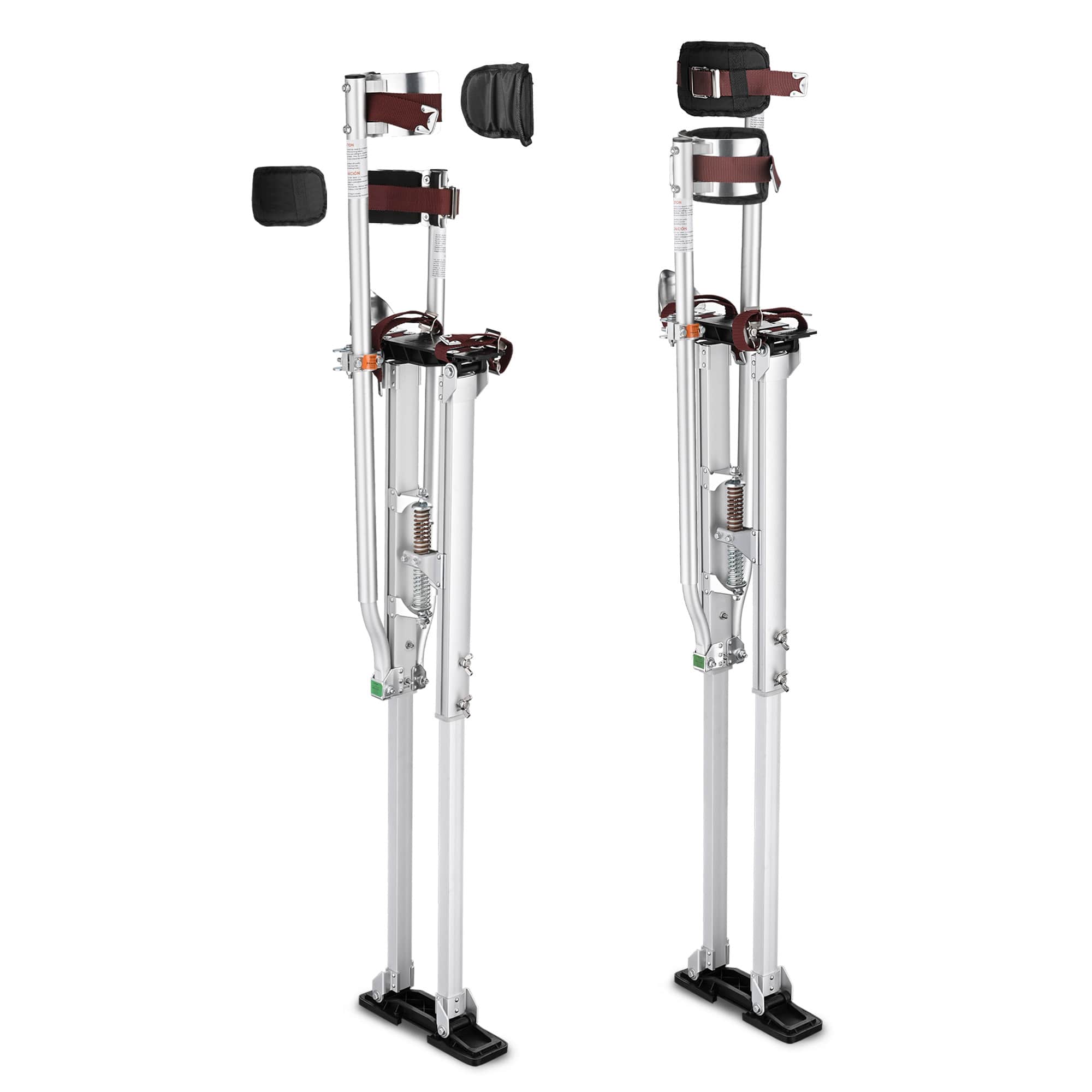 Yescom 50-64 inch Drywall Stilts Adjustable Aluminum Painting Tool Sheetrock Lift with Leg Pads Protection for Construction Taping Silver YES0487 #08STI004-5064-11-LO