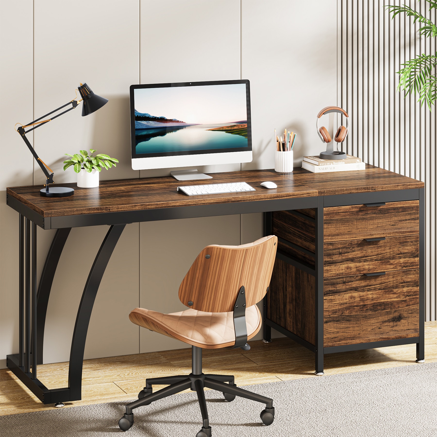 Fnova LWTJ-JW0650 Office Conference Table Multiple colors/finishes 1 -Person Conference table ( 59-in W x 29.5-in H )