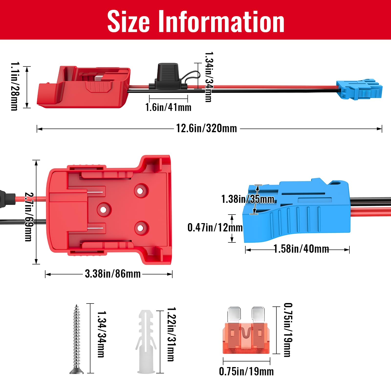 KHKFY Adapter Kit Compatible with 18V Power Tool Pack Wire Harness ...