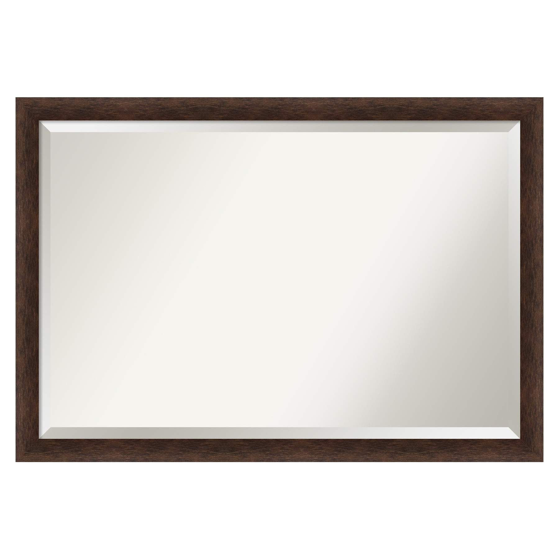 Amanti Art A17008101120 Warm Walnut Narrow Frame 39-Inches W x 27-Inches H Rectangle Salon Scoop Silver Framed Vanity Mirror
