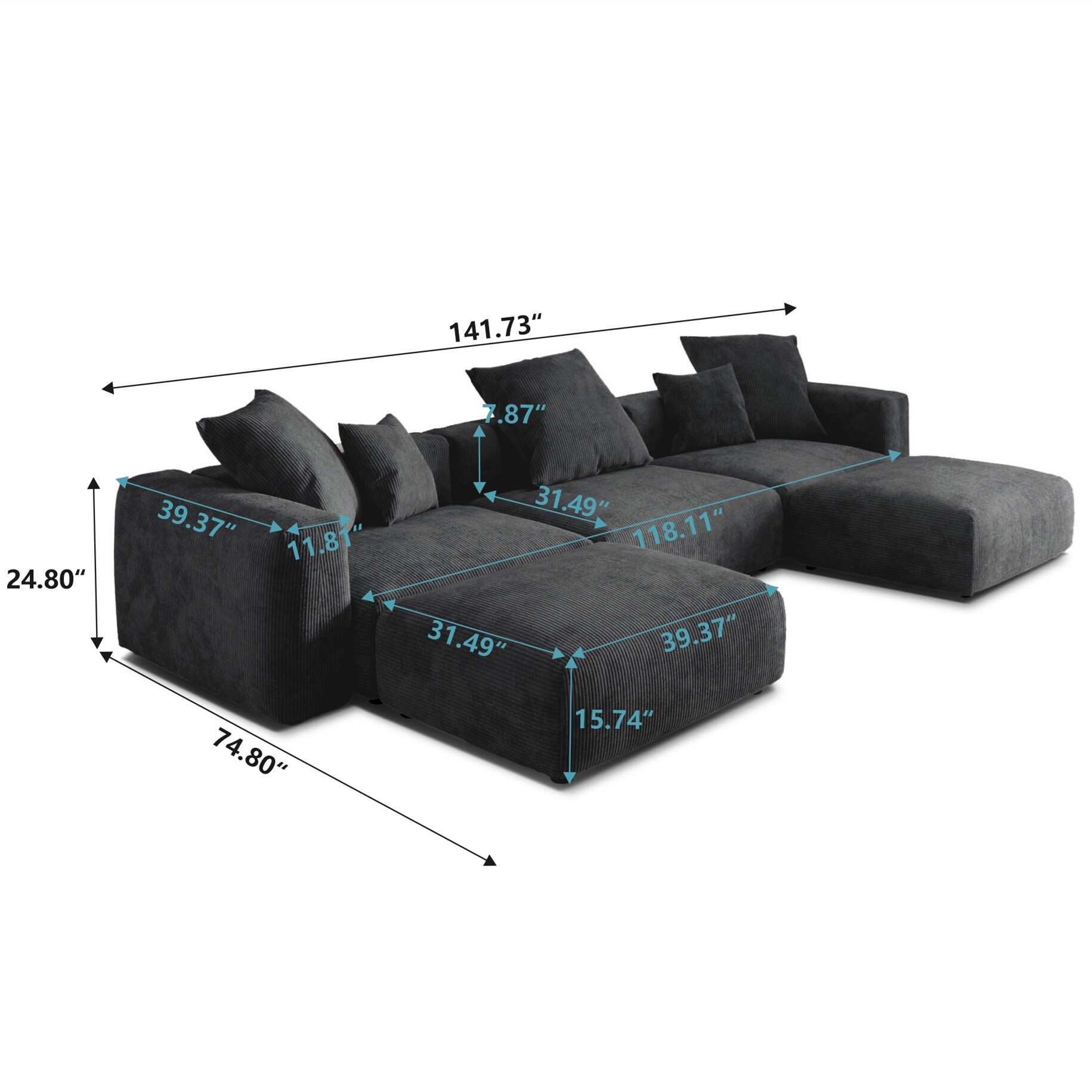BuotiqHom DH-S3+2-126BK Sofas-Loveseats - View #2