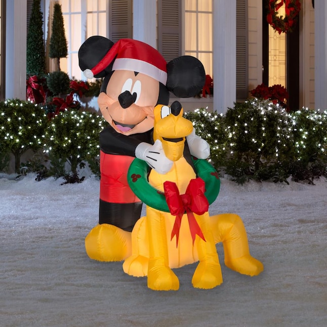 Disney Mickey 4.99-ft Lighted Mickey Mouse Christmas Inflatable at ...