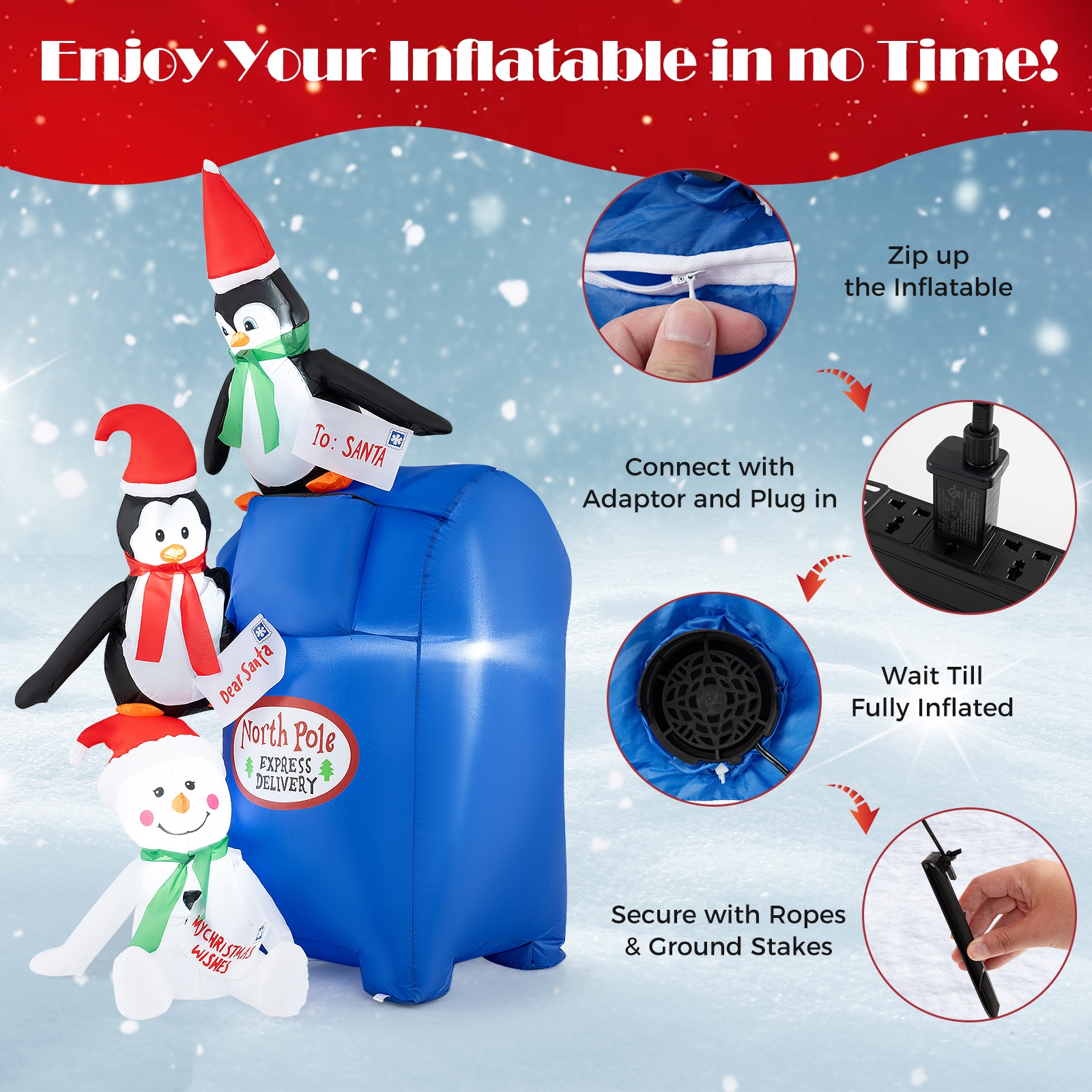 WELLFOR CM-HWY-22789US Christmas-Inflatables - View #10