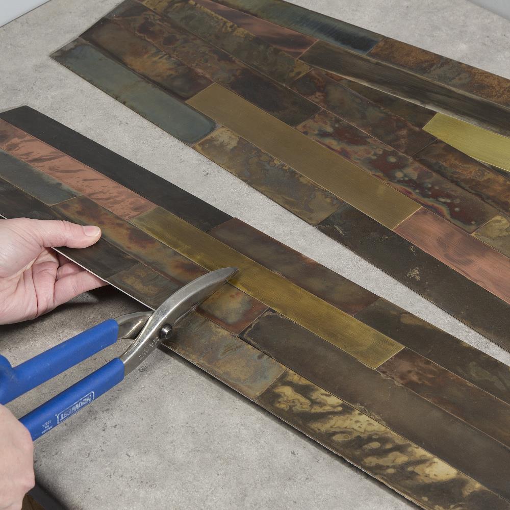 Bronze Relic Distressed Metal Peel and Stick Wall Tile