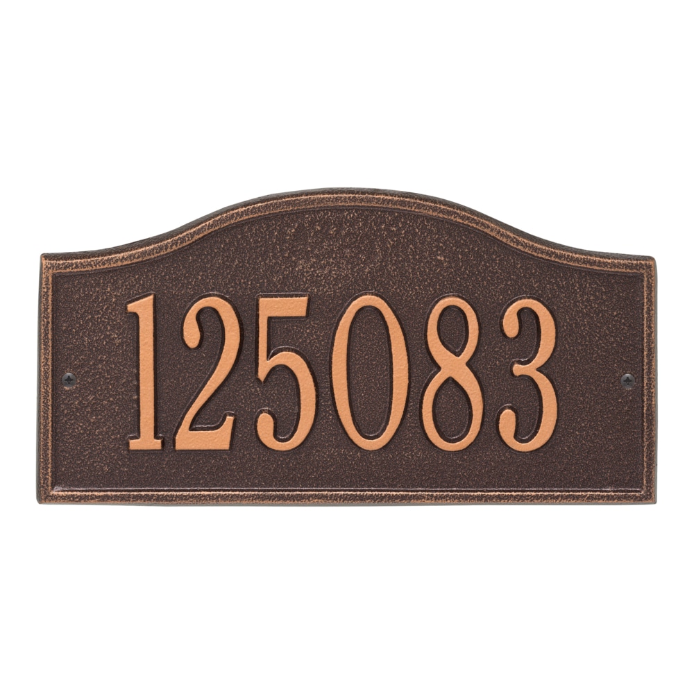 Whitehall 1052AC 6-in H x 12-in W Antique Copper Aluminum Address plaque
