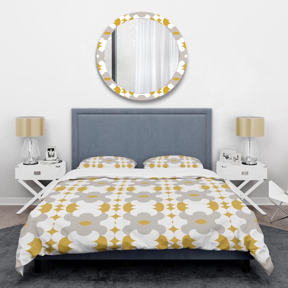Designart BED24178-K 3-Piece Yellow King Duvet Cover Set