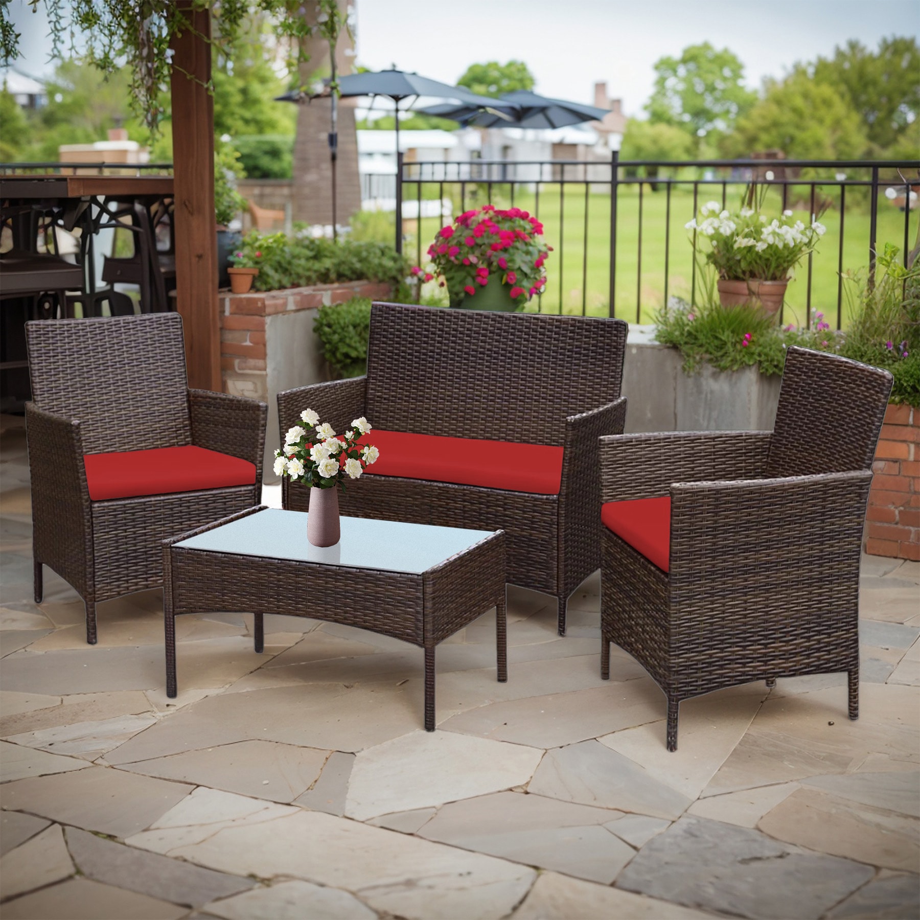 Grearden HZNF610-RD Patio-Conversation-Sets - View #3