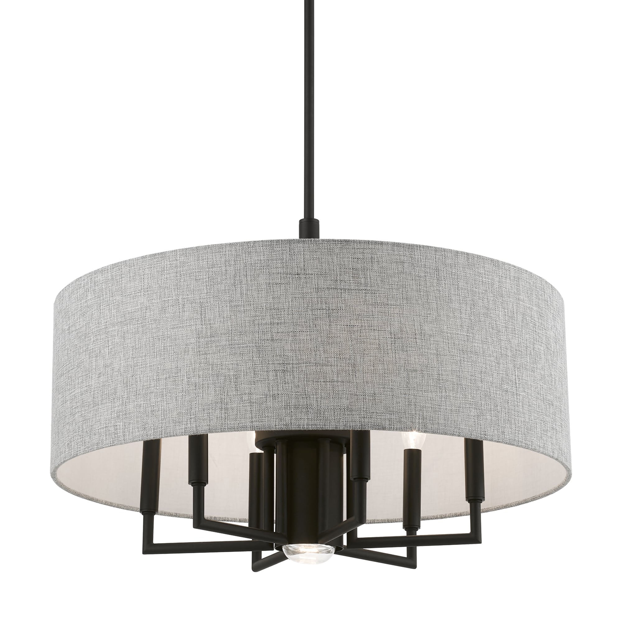 Dakota Black and Gray 7-Light Drum Pendant Chandelier