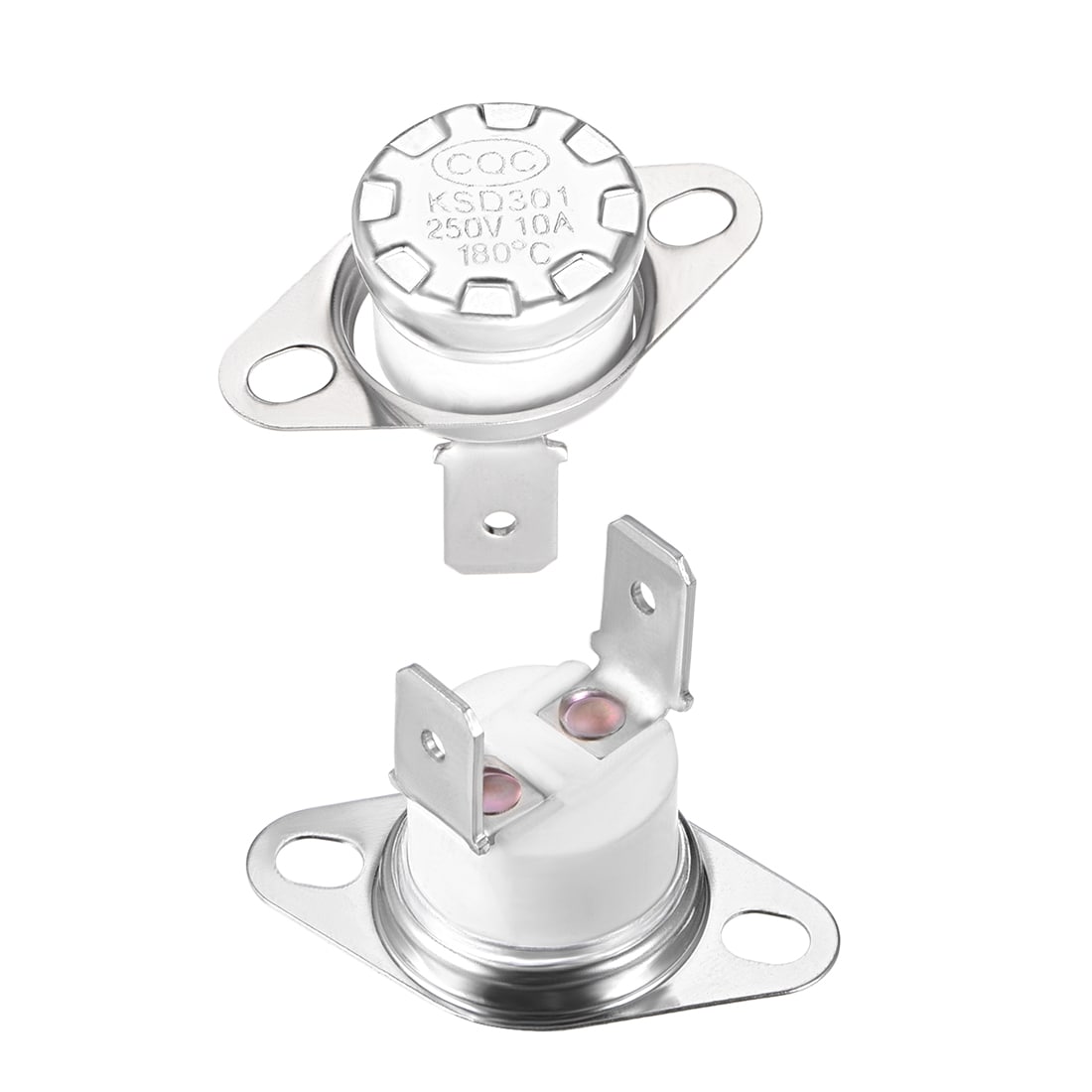 Unique Bargains KSD301 Thermostat 180 Degrees Celsius/356 Degrees Fahrenheit 10A Normally Closed Adjust Snap Disc Temperature Switch for Microwaves Oven Coffee Maker 2pcs Ceramic Material