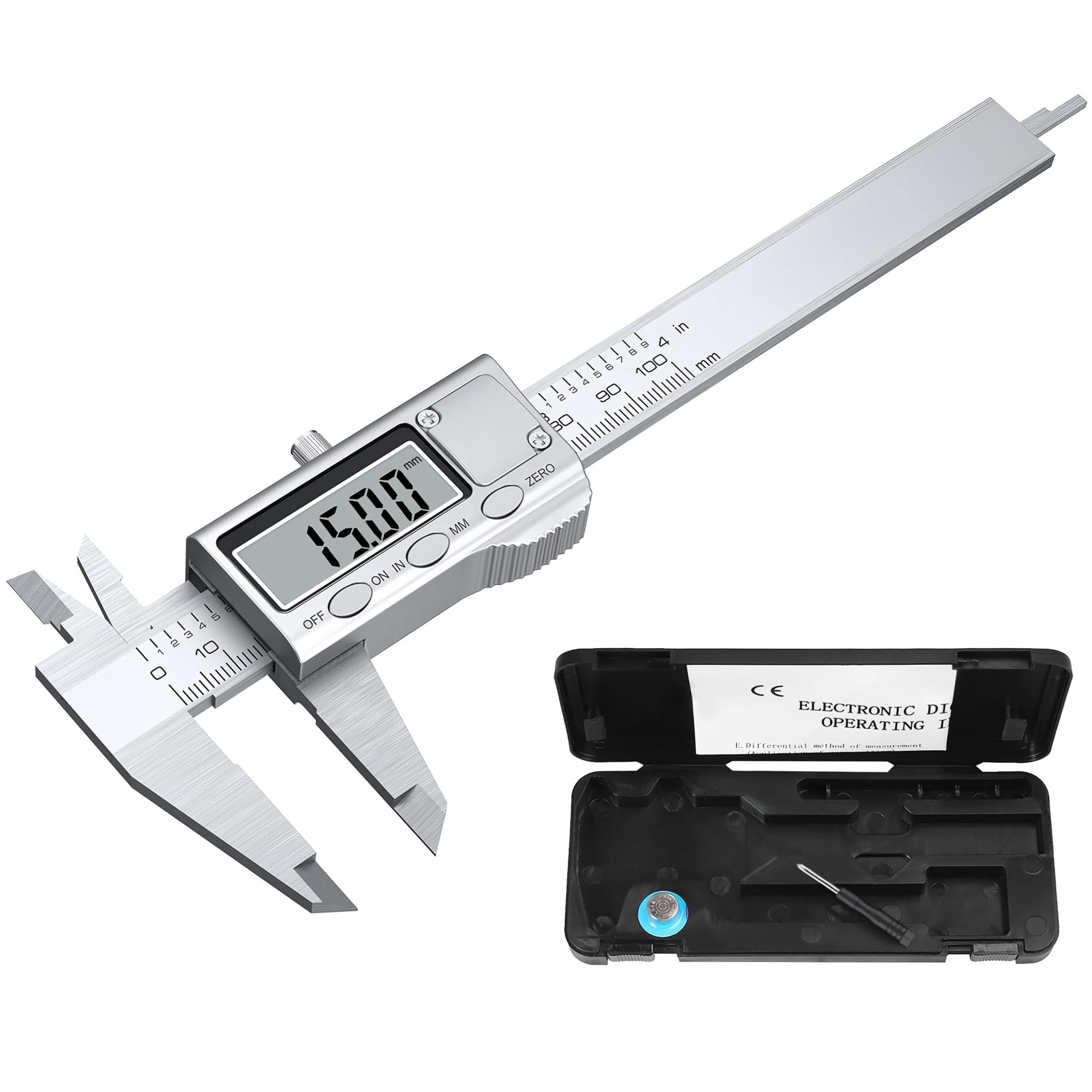 Numhew 4in 4-Feature Stainless Steel Digital Caliper