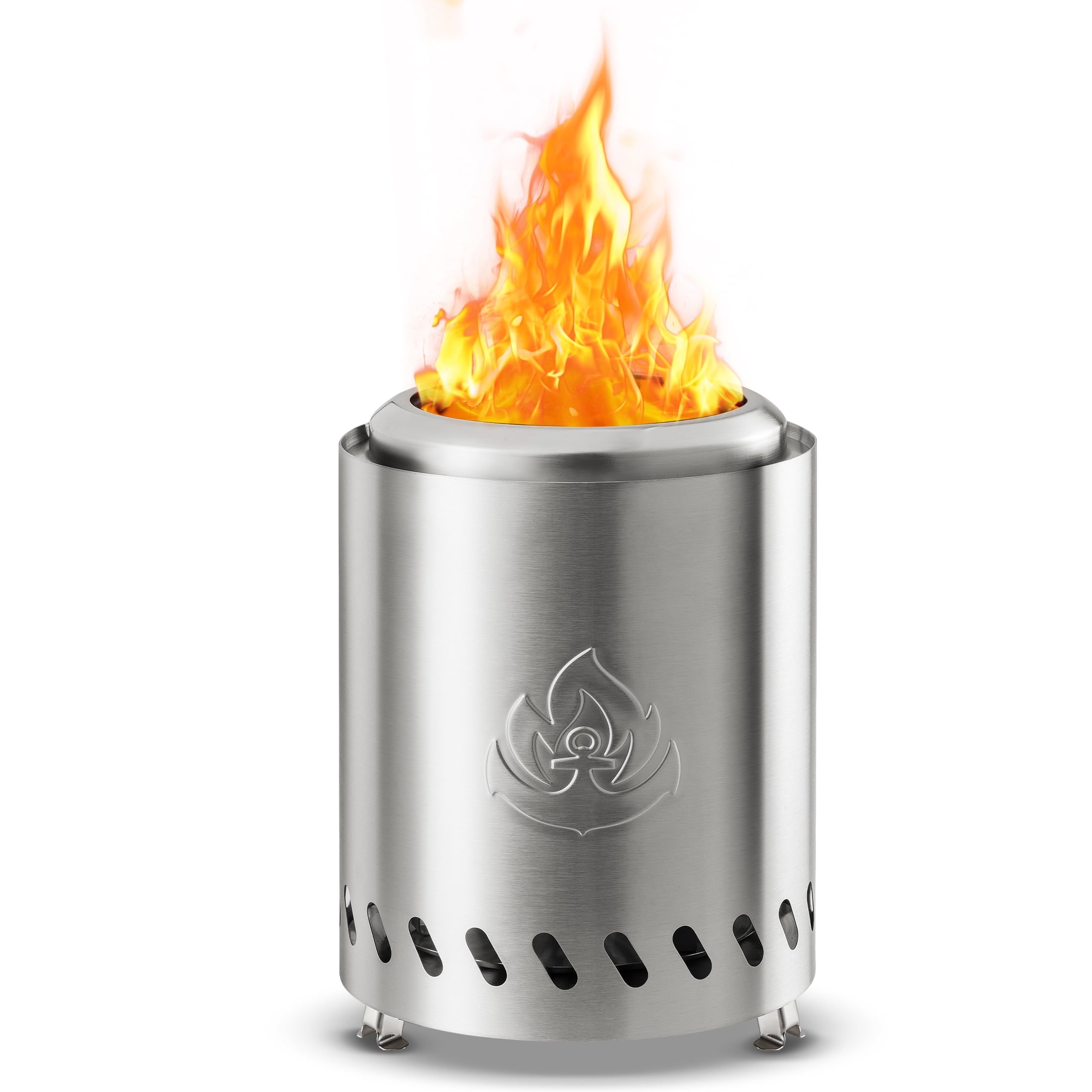 COWSAR LS3807S 7.09-in W Stainless Steel Stainless steel Wood-Burning Fire Pit
