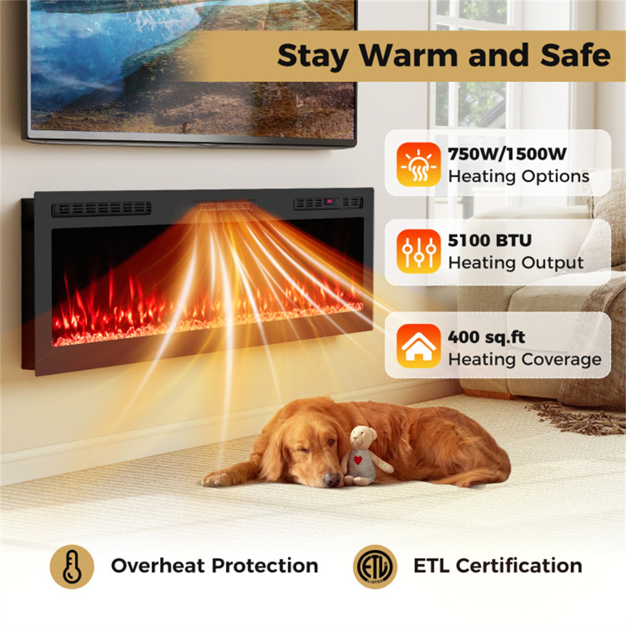 BABOOM BOM-69S003-OR Electric-Fireplaces - View #6