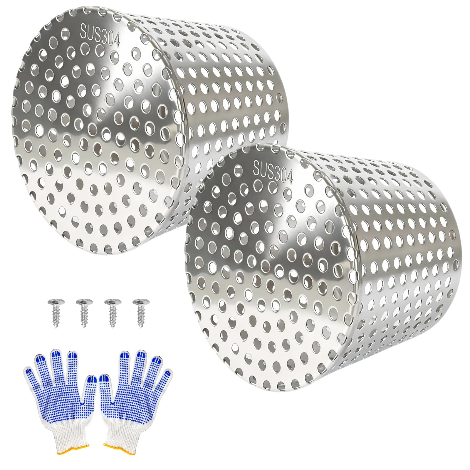 Misopily LMS0825M0493 Gutter Guard Filter Termination Cap Mesh Screen Vent Cover Fits Three Point Four Two to Four Point Three Five Inch Pipes