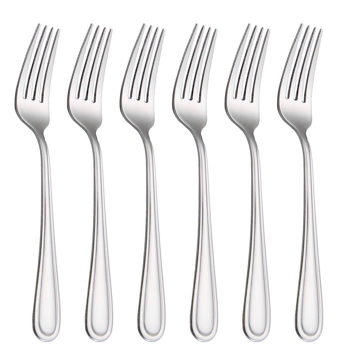 Aoibox  Six Piece Dinner Forks Set 7 99 in Stainless Steel 18 0 Flatware for Home Kitchen Restaurant Silver Set