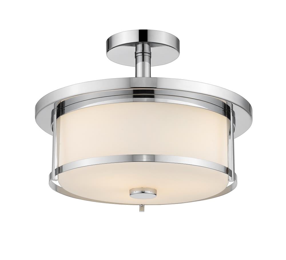 Z-Lite 465SF14-CH Savannah 1 -Light 13.75-in Polished Chrome Semi Flush Mount Light