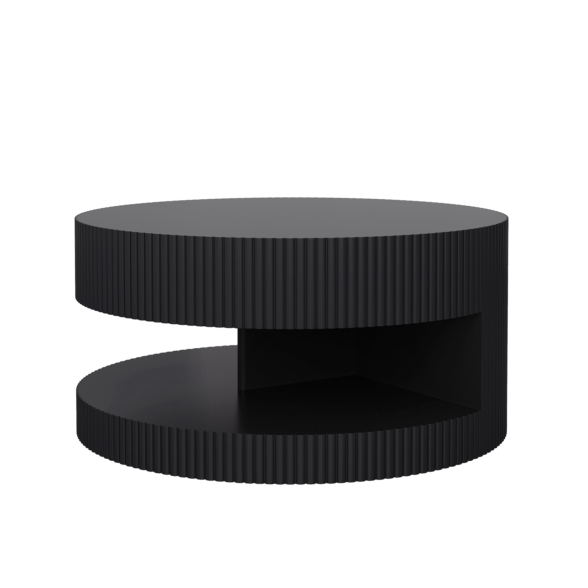 SINOFURN SYB930033BK Black MDF Modern Coffee Table with Storage
