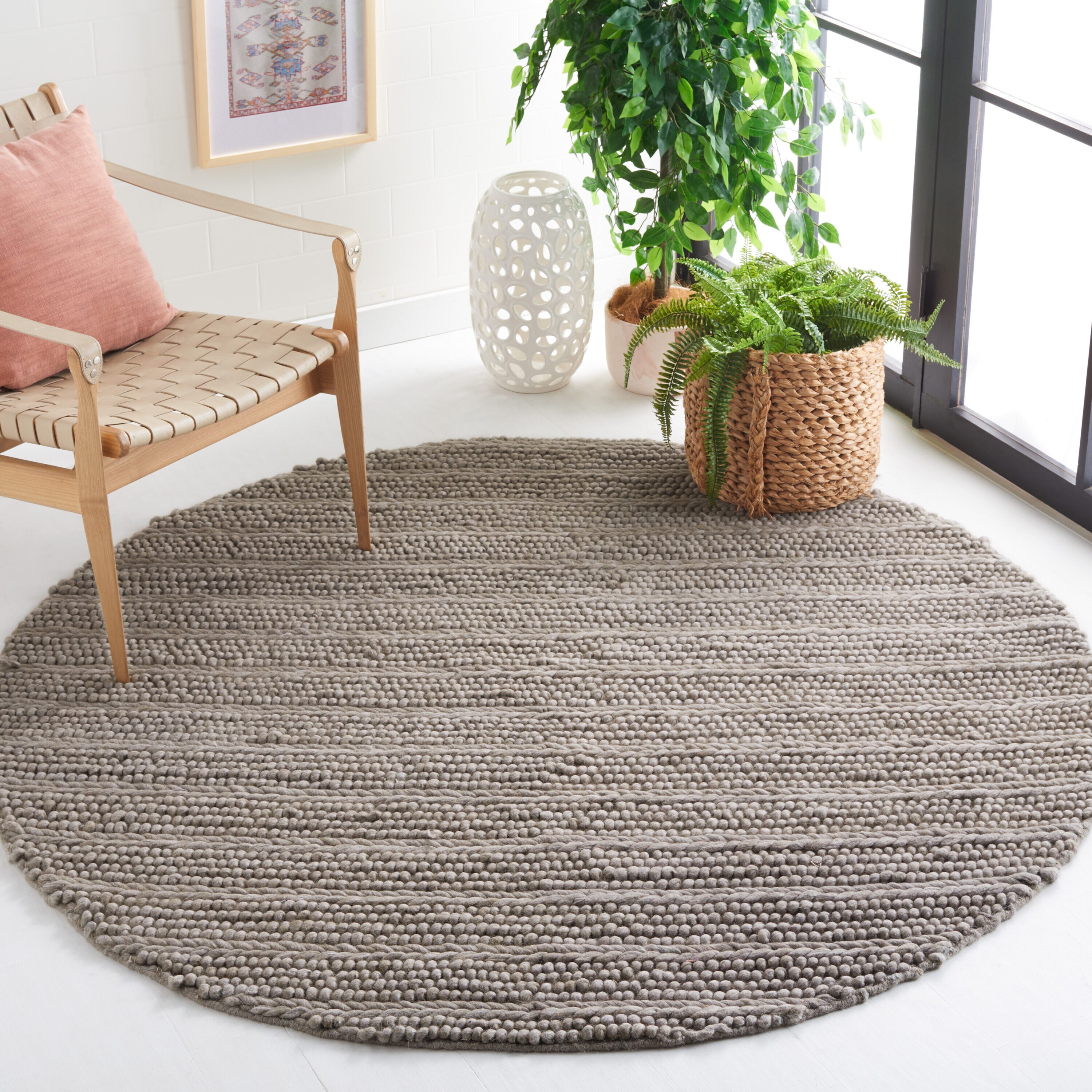  Natura 280 Gray Solid / Tonal 6ft x 6ft Round Rug