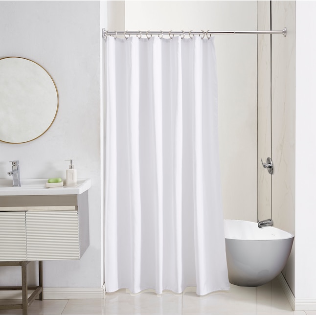 Style Selections 42 In To 72 Brushed Nickel Fixed Single Straight Adjule Shower Curtain Rod The Rods Department At Lowes Com