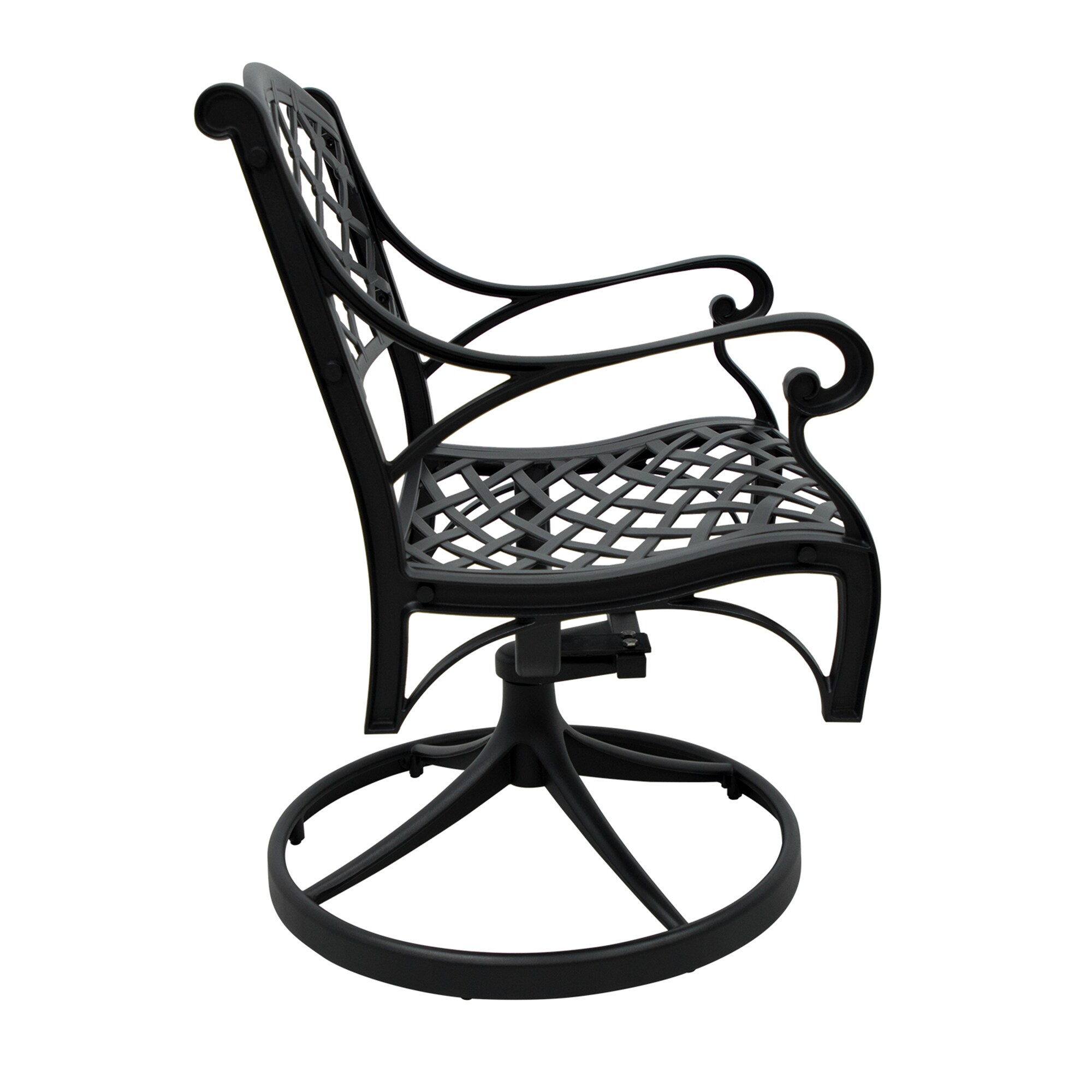 Clihome Patio Chair Frame Swivel Conversation Chair(s) with Solid Seat