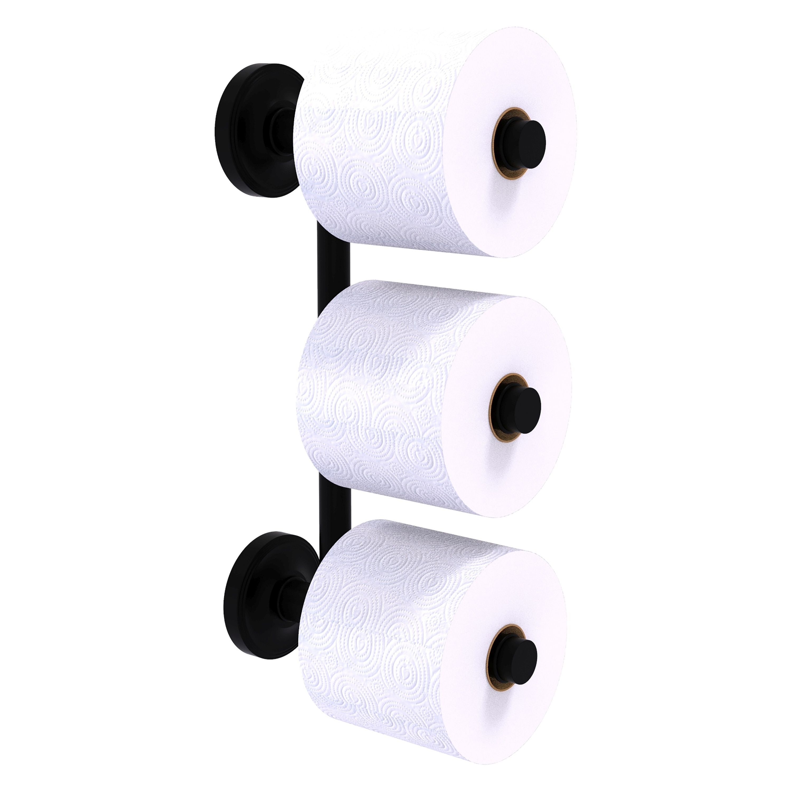 Allied Brass PR-24-3-BKM Prestige Regal Matte Black Wall mount Double post Toilet Paper Holder 3 -Rolls