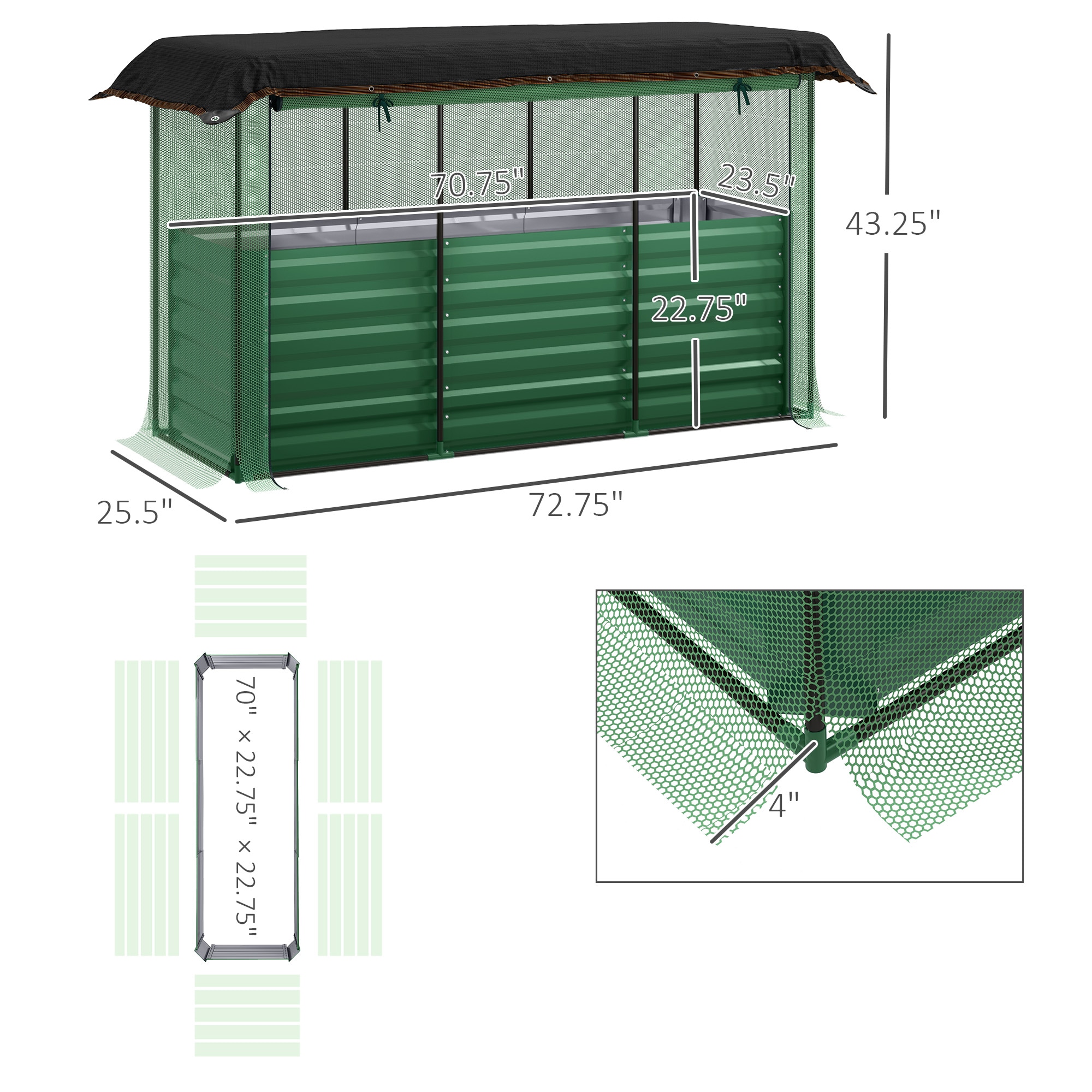 Outsunny 84H-075V01GN Raised-Garden-Beds - View #3