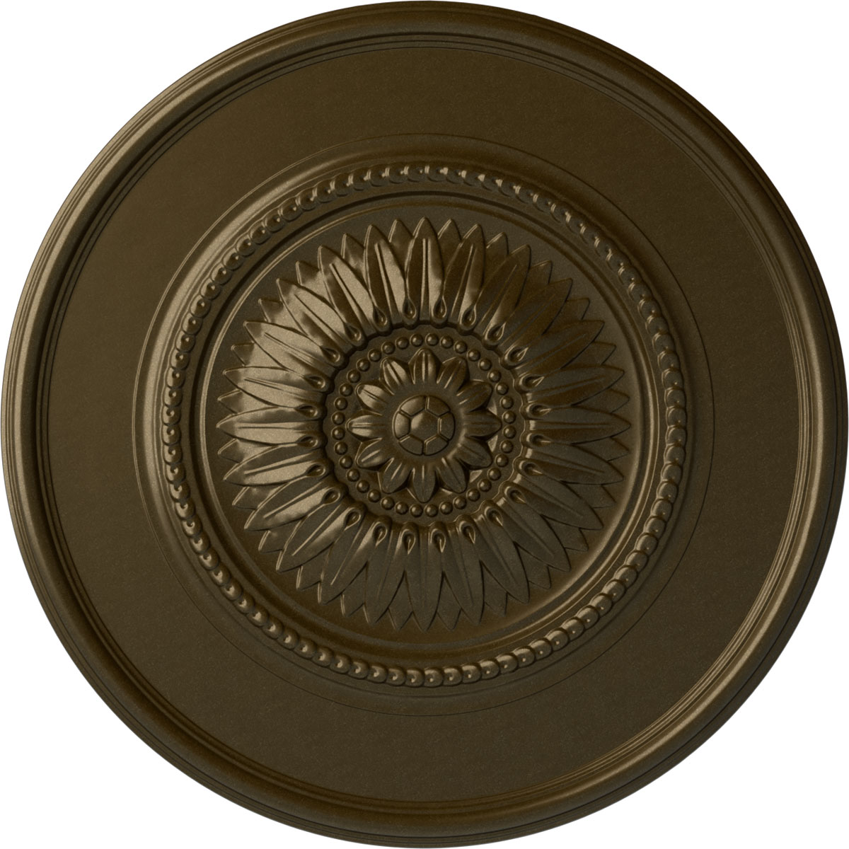 Ekena Millwork CM29WGBRS Wigan 29.75-in W x 29.75-in L Painted Brass Polyurethane Whole Ceiling Medallion