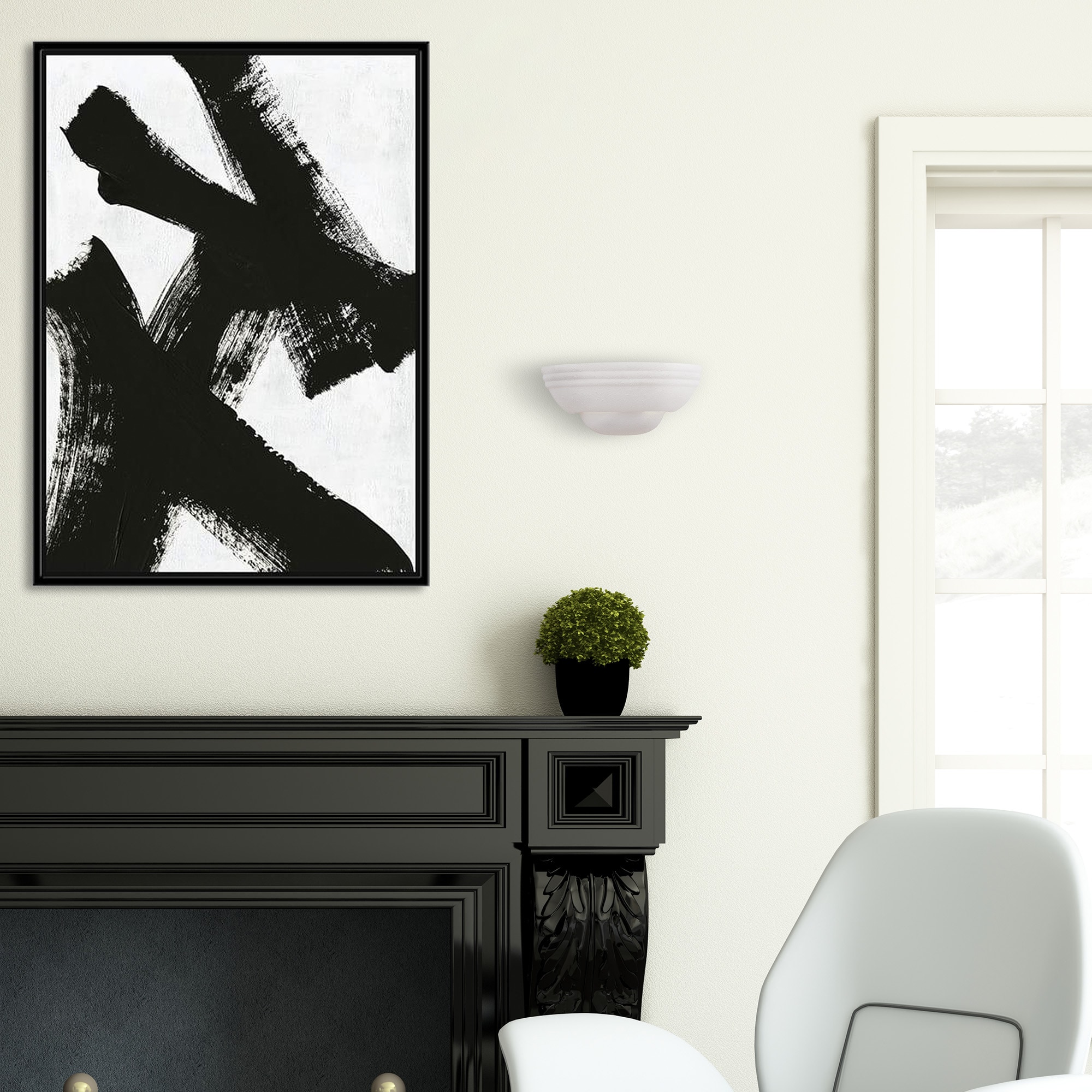 Sleek White Ceramic 12.5" Wall Sconce with Frosted Shade