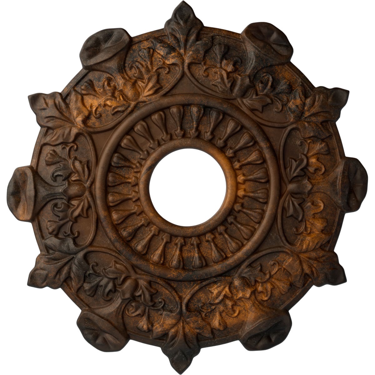 Ekena Millwork CM17PRRUS Preston 17.5-in W x 17.5-in L Painted Rust Polyurethane Whole Ceiling Medallion