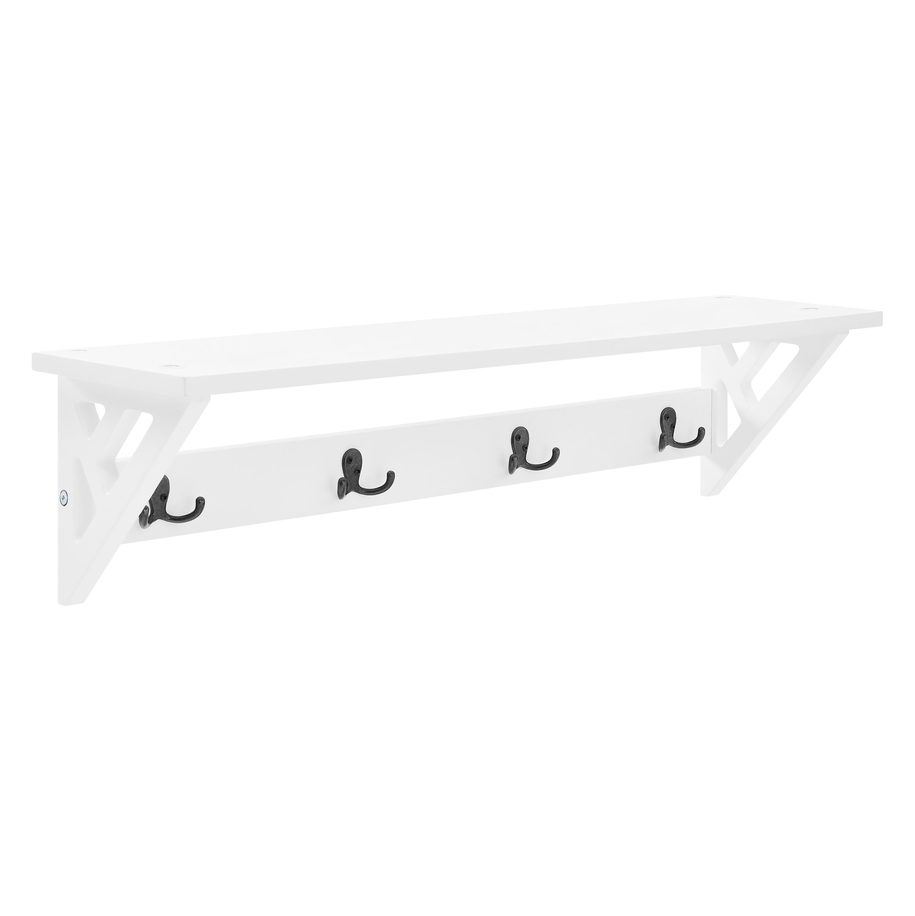 Alaterre Furniture Coventry White 4-Hook Coat Rack in the Coat