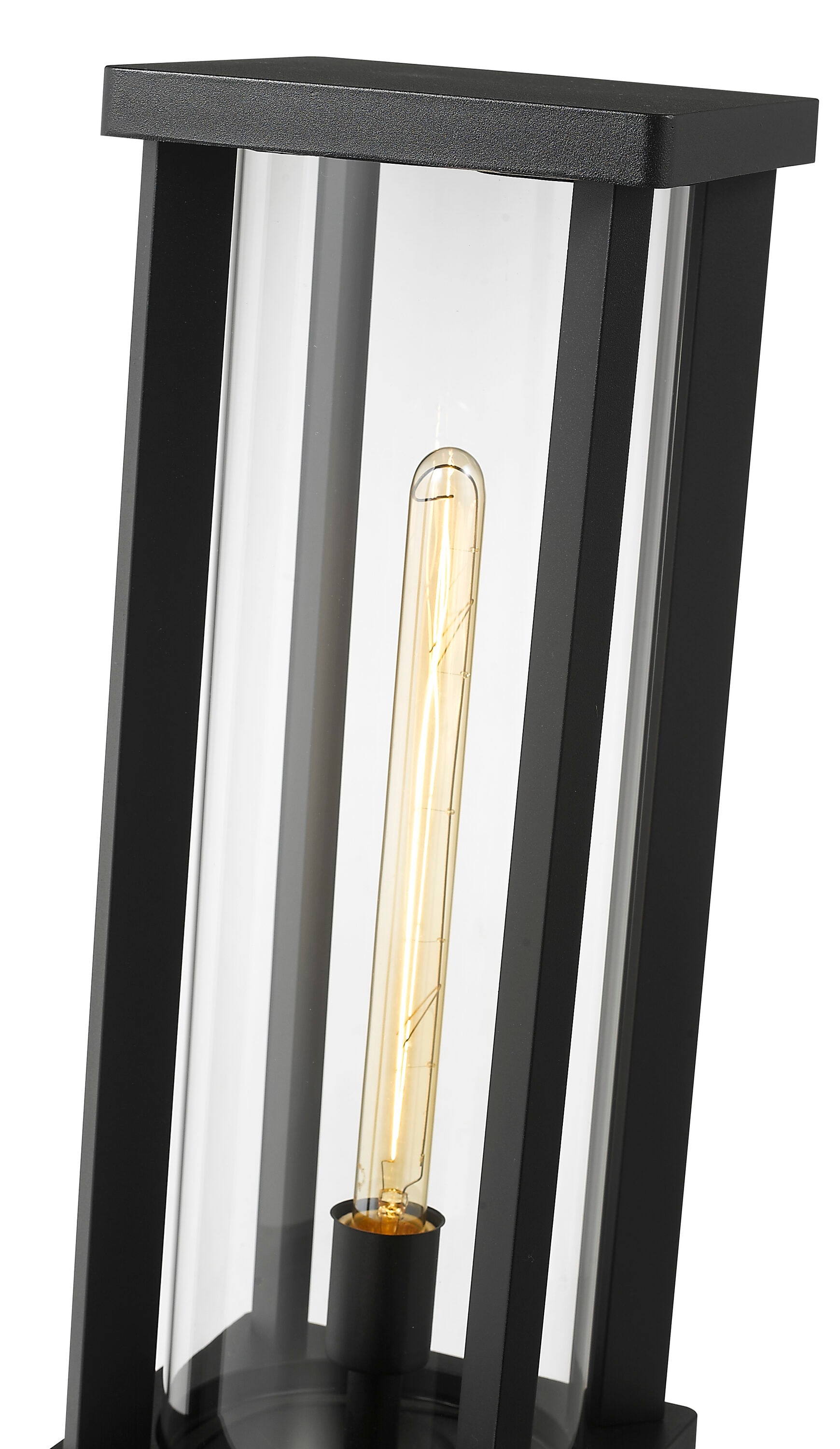 Glenwood Black Aluminum and Glass Outdoor Lantern