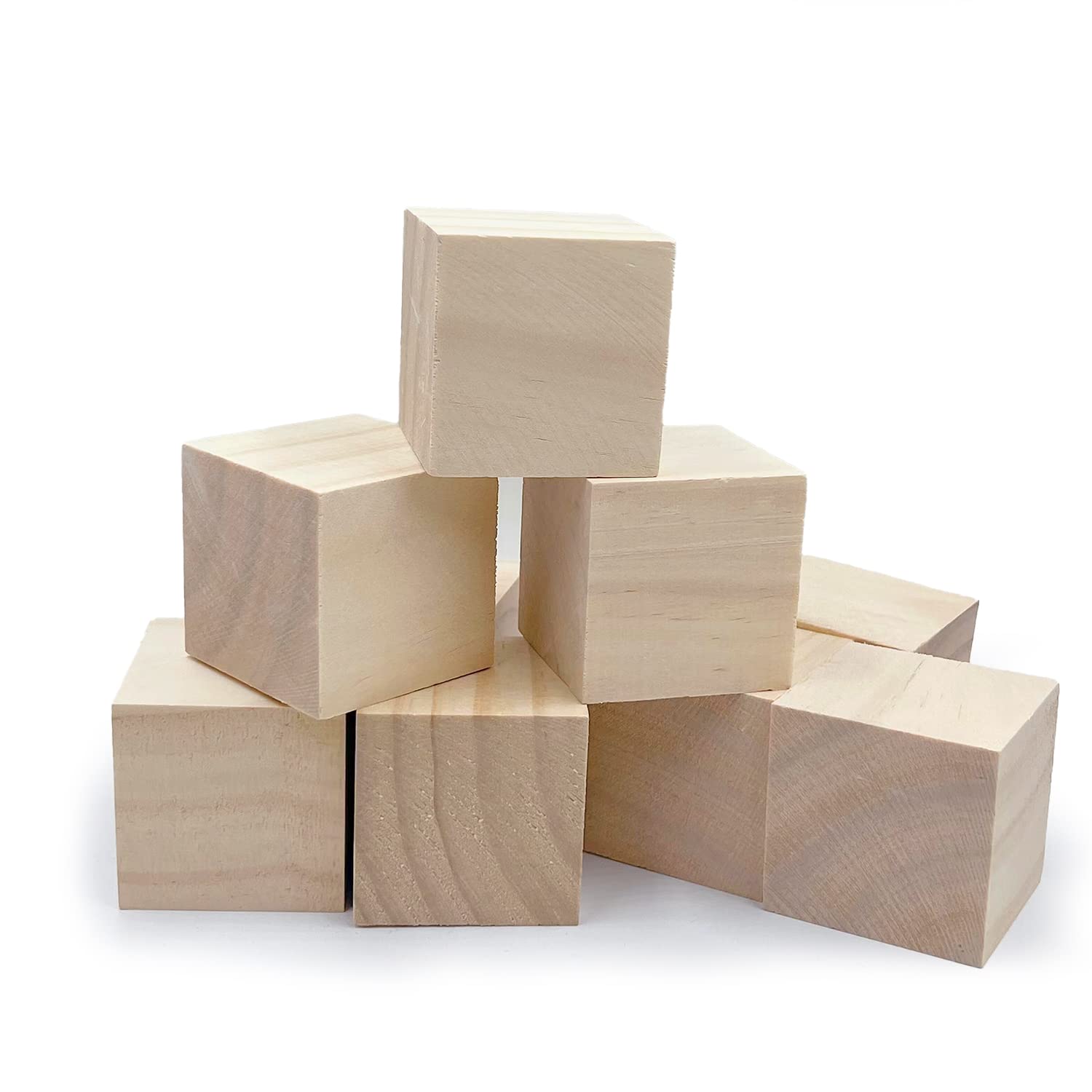 Aoibox Unfinished Pine Wood Cubes 2 x 2 x 2 in Natural Square Blocks ...