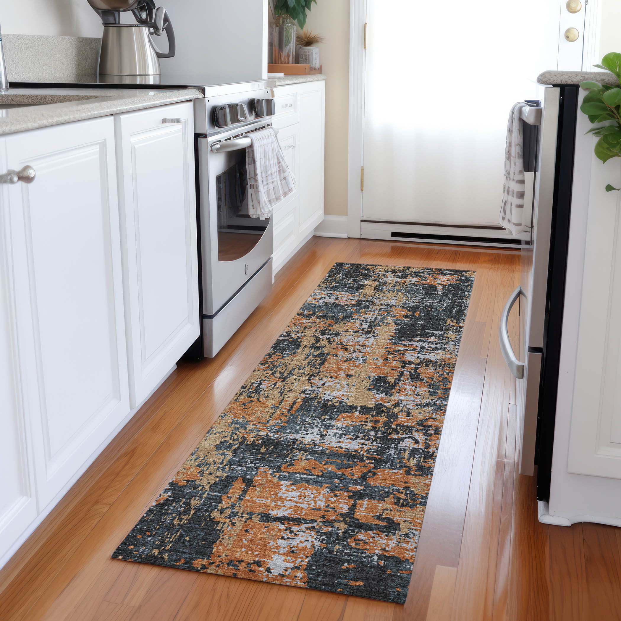 Addison Rugs ACN1008CC2X8 Chantille ACN1008CC 2 x 7 (ft) Polyester Charcoal Rectangular Indoor/Outdoor Geometric Machine washable Runner rug