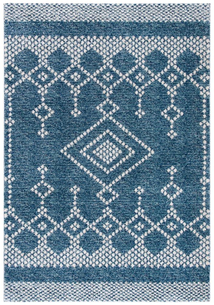 Safavieh TUN741N-5 Tunisia Friedeborg 5 x 8 (ft) Loomed Polypropylene Navy/Ivory Rectangular Indoor Abstract Bohemian/Eclectic Area rug