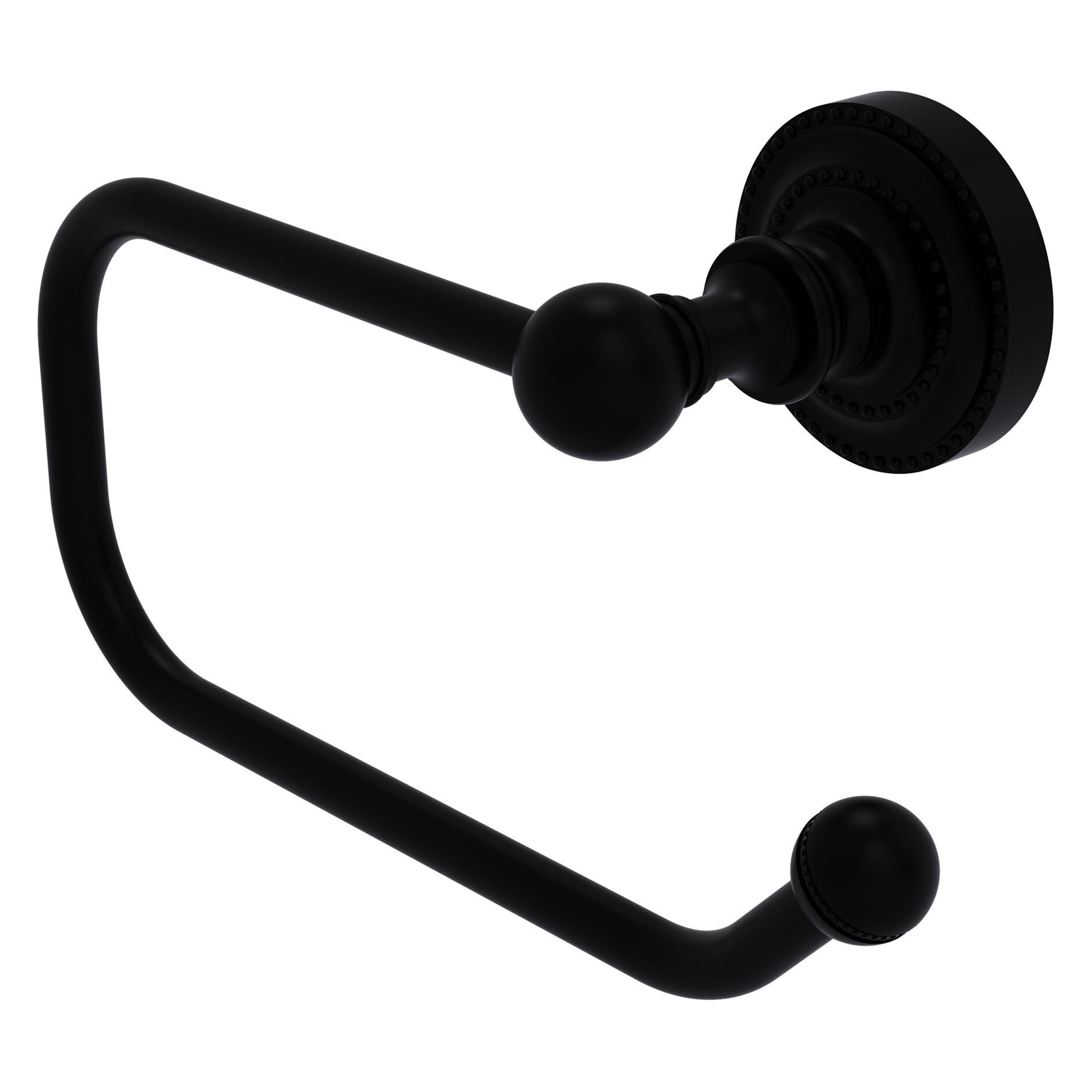 Allied Brass DT-24E-BKM Dottingham Matte Black Wall mount Single post Toilet Paper Holder 1 -Rolls with Storage