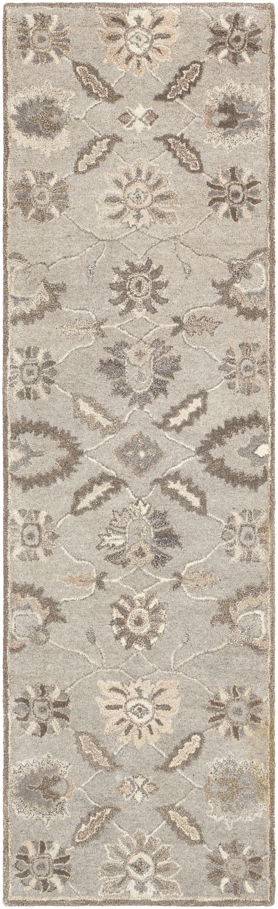 Surya CAE1198-268 Caesar 2 X 8 (ft) Wool Gray Indoor Medallion Oriental Runner Rug
