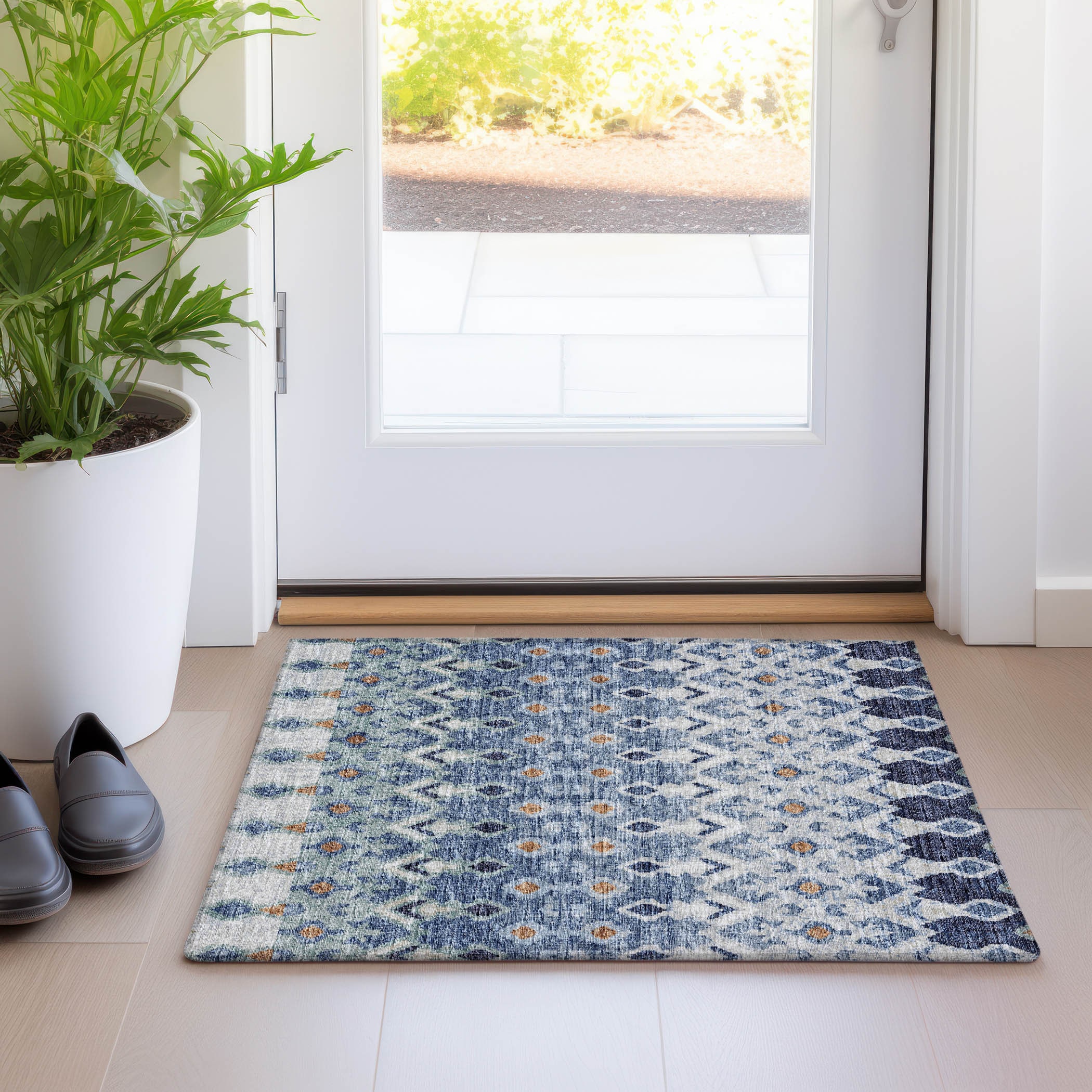 Addison Rugs AMF72SE20X30 Mayfield AMF72SE 2 x 3 (ft) Loomed Polyester Seaglass Rectangular Indoor Abstract Machine washable Area rug