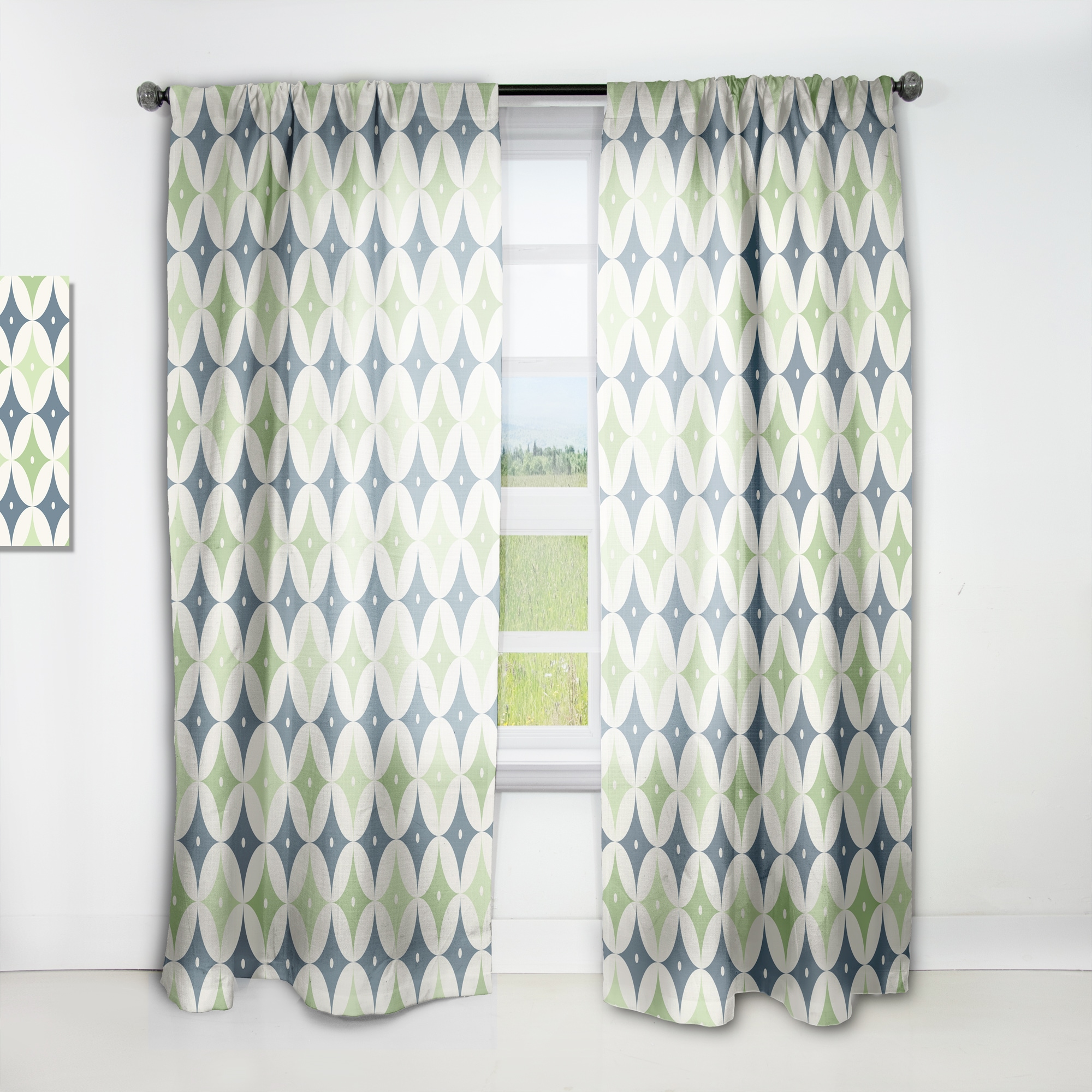 Designart CTN24264-52-95 95-in Blue Room darkening Thermal lined Rod pocket Single curtain panel